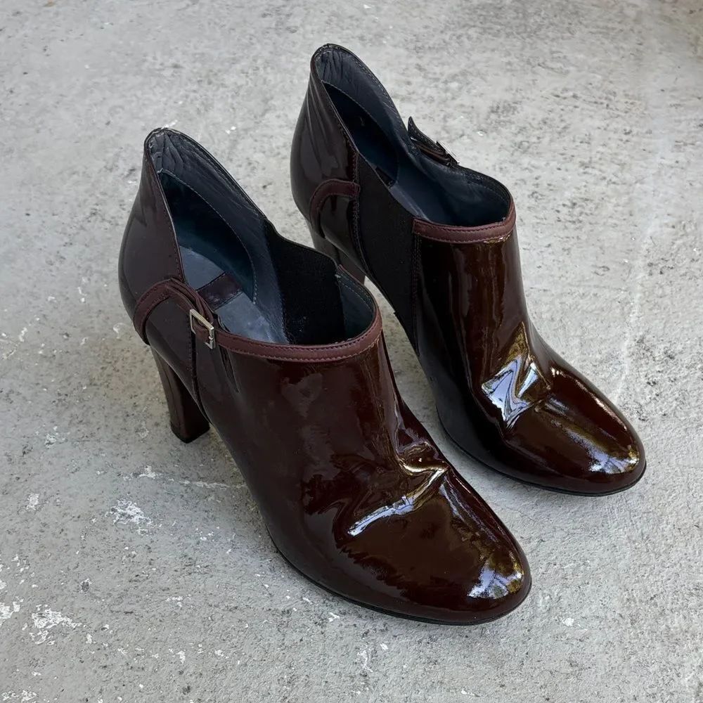 Theory patentβleatherβbooties